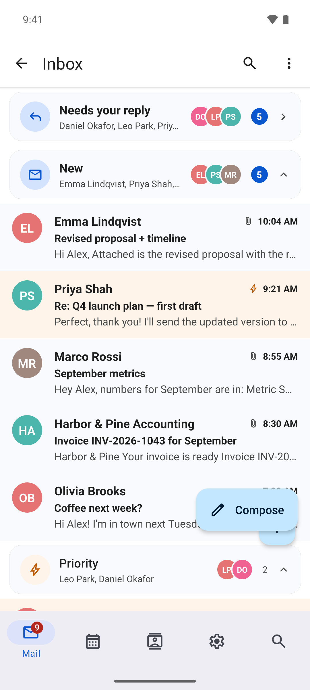 NotiSpark Android app inbox